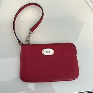 Michael kors red wristlet